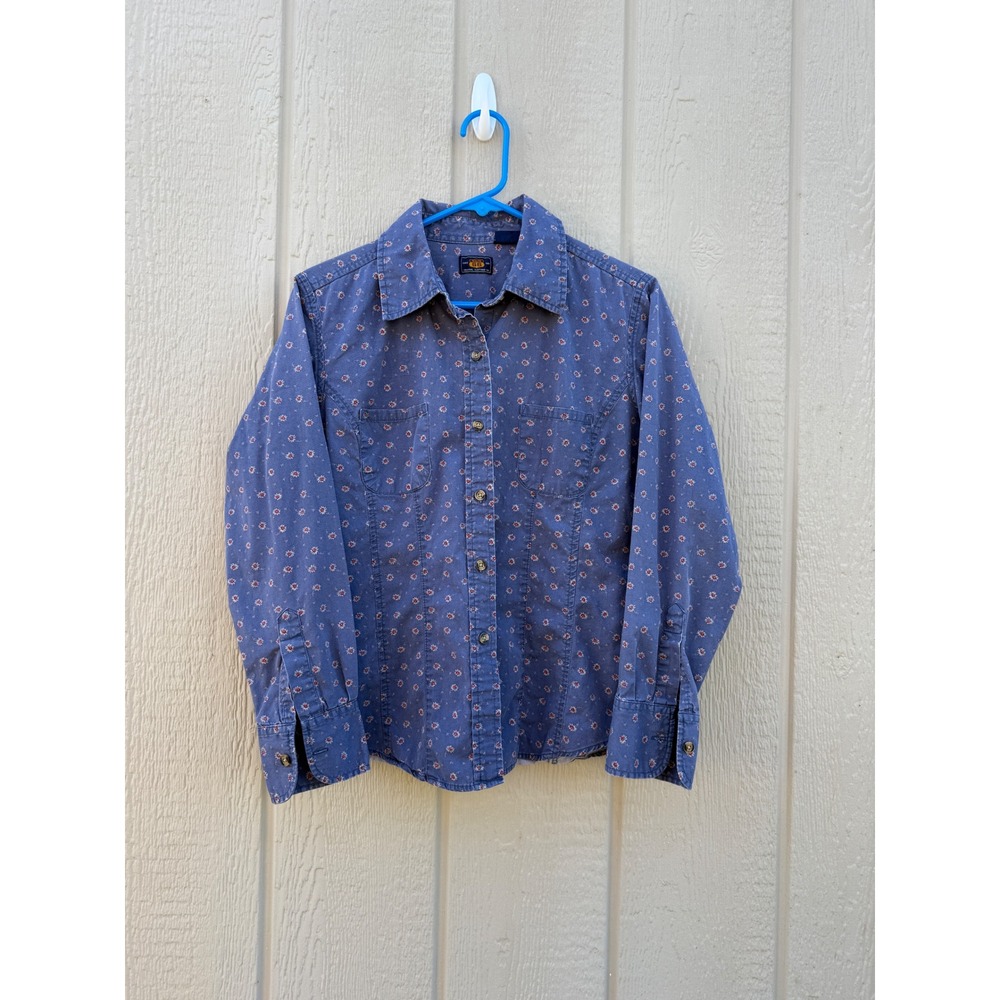 Route 66 Medium Shirt Floral Cottagecore Cotton Ditsy Print Button Down